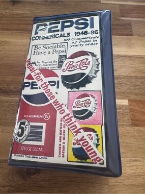 Pepsi Cola VHS tape 100 Commercials from 1946-1986 great collectors item